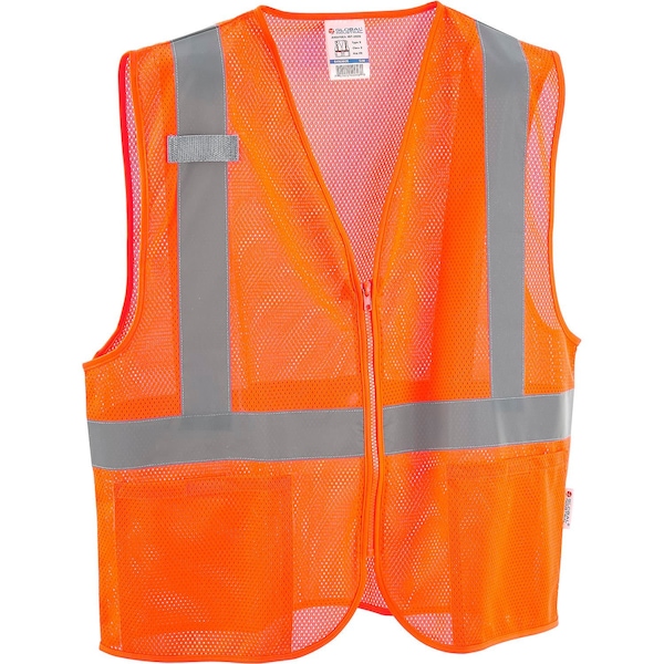 Global Industrial Hi-Vis Safety Vest S/M Class 2 2 Pockets, 1 Mic Tab 641636OS - main